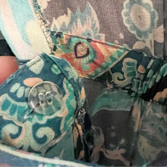 FARM Rio for Anthropologie Amorina Blue Floral Paisley Wrap Dress Small - Picture 8 of 10